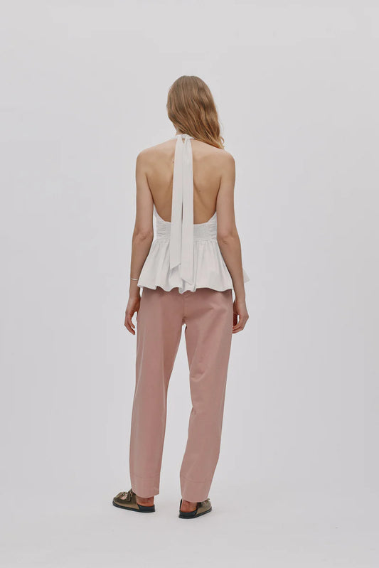 Rabens Saloner - Raina Texture Canvas Pleat Pants, Soft Rose