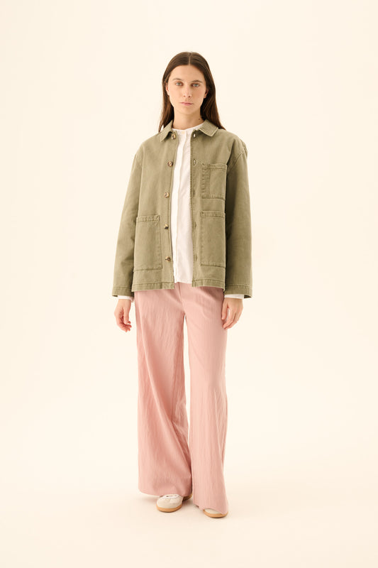 Rue De Tokyo - Cameron Faded Twill Jacket, Sage Green