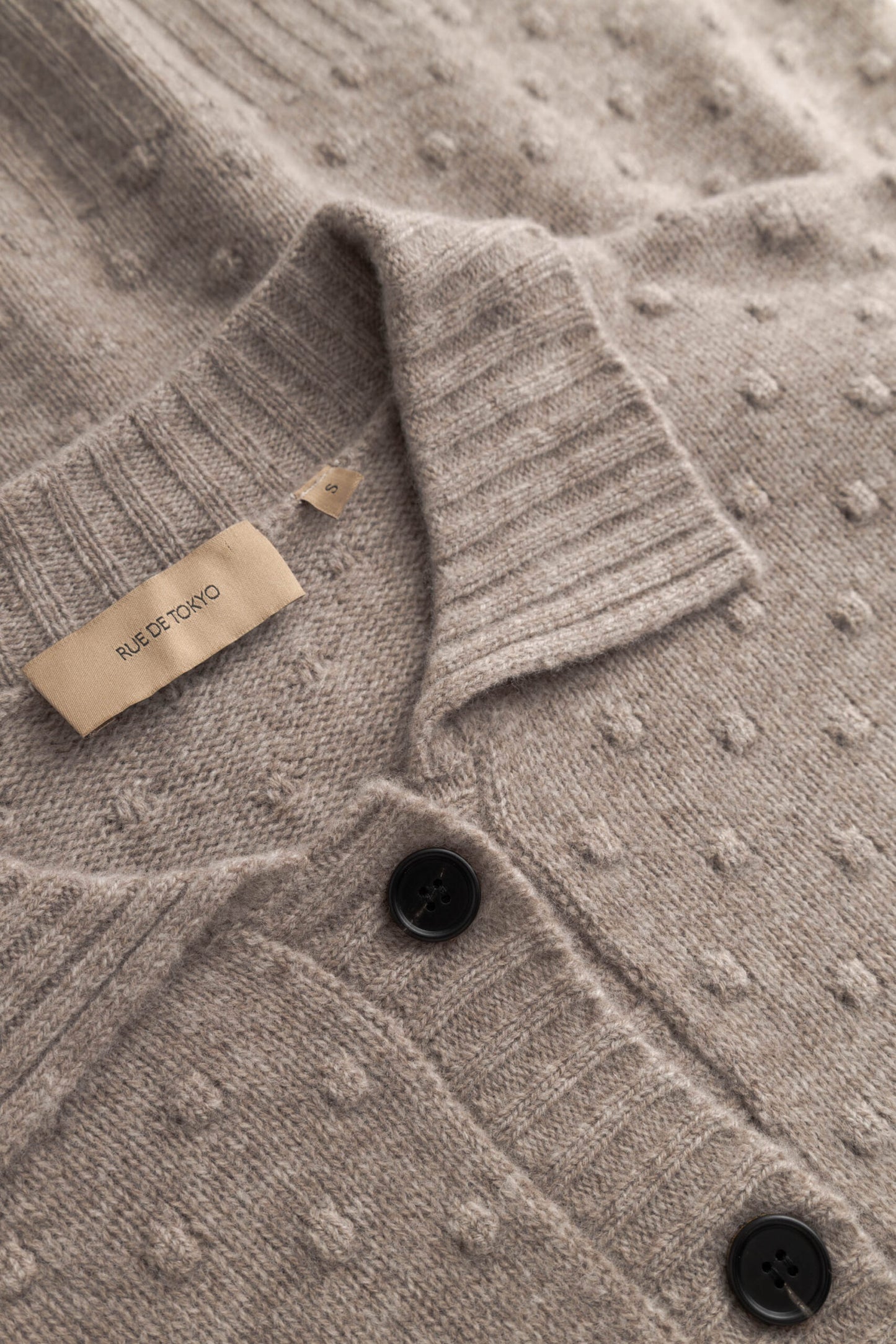 Rue De Tokyo - Kian Merino Cardigan, Taupe Melange