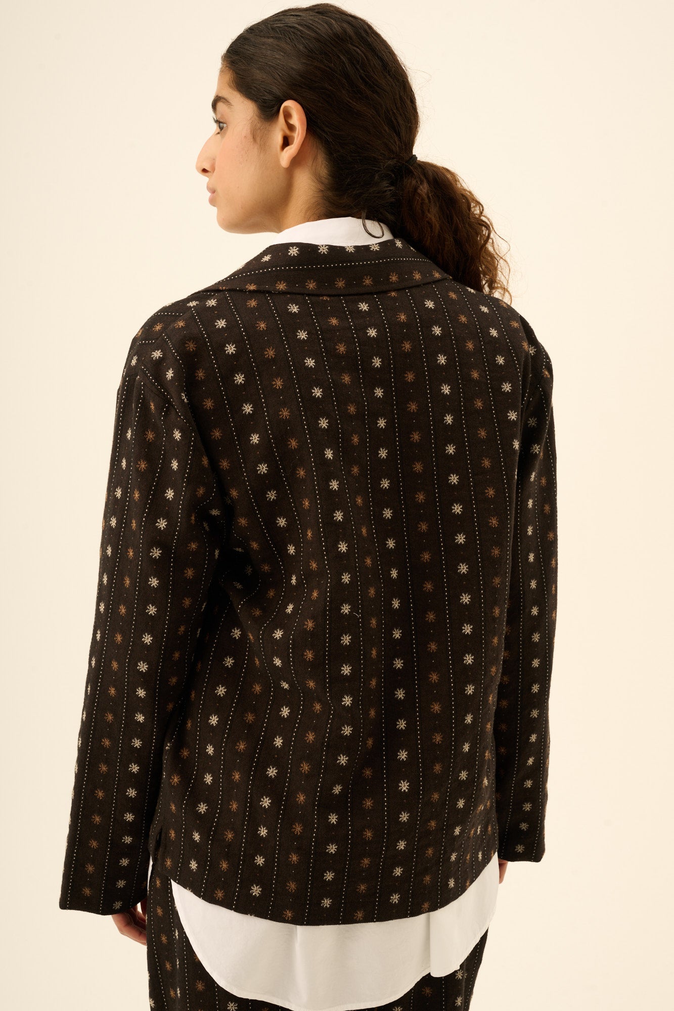 Rue De Tokyo - Cecily Flower Stripe Jacket, Brown