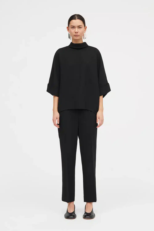 MKDT - Bailee Crepe Georgette Blouse, Black