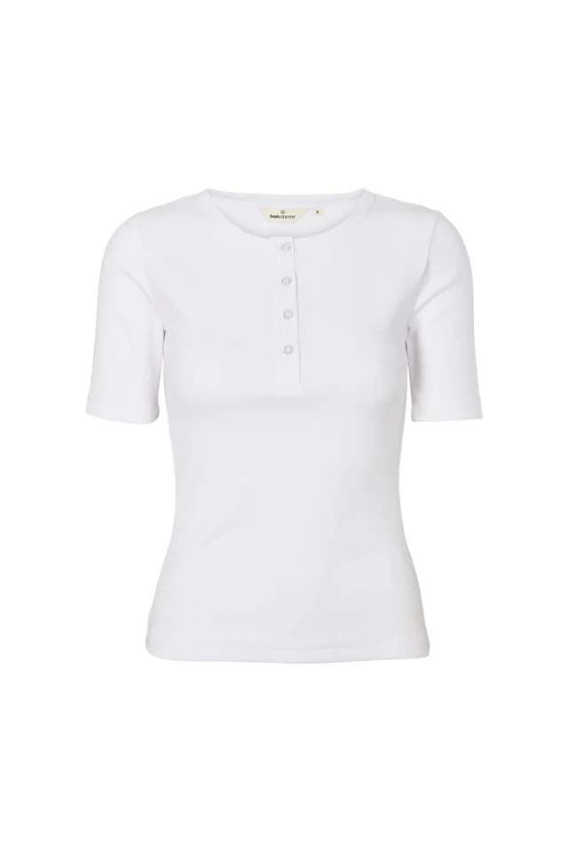 Basic Apparel - Ludmilla SS Granddad, Bright White
