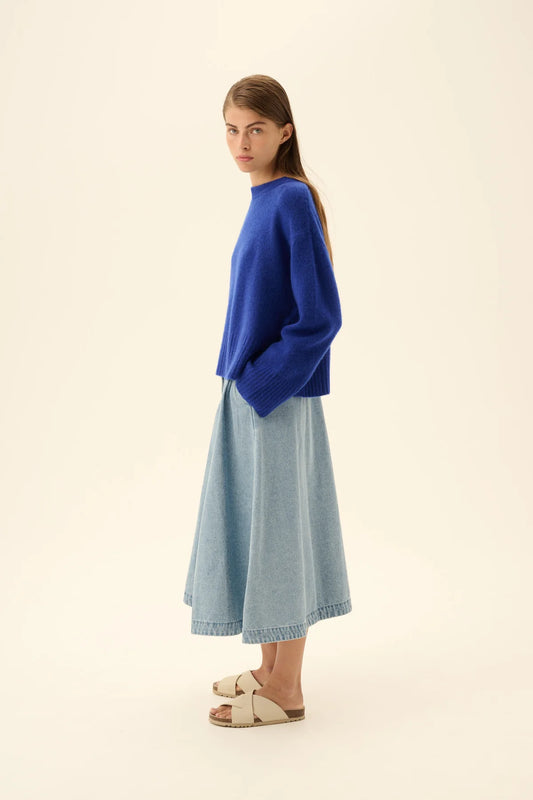 Rue De Tokyo - Pen Denim Skirt, Light Denim