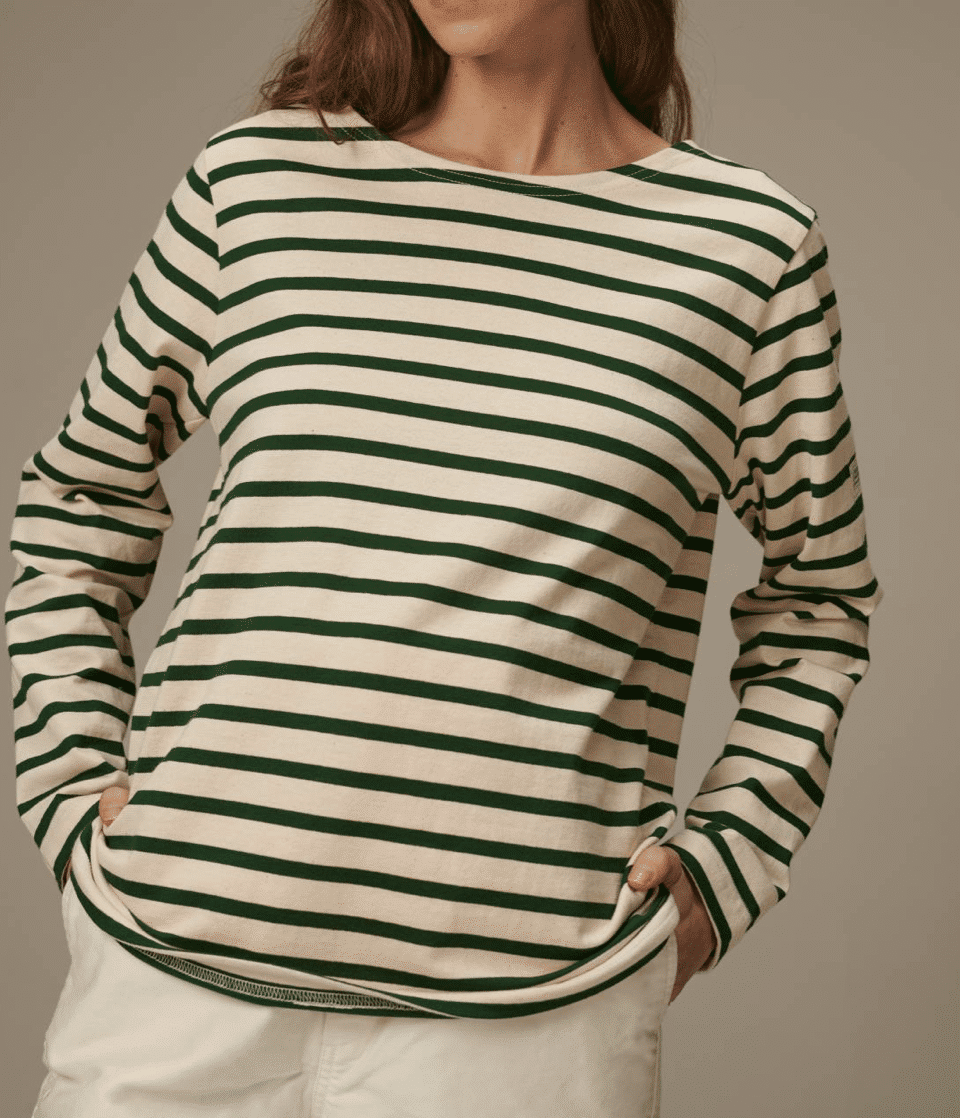 Le Mont Saint Michel - Tilda Long Sleeve T-Shirt, Off White/Green