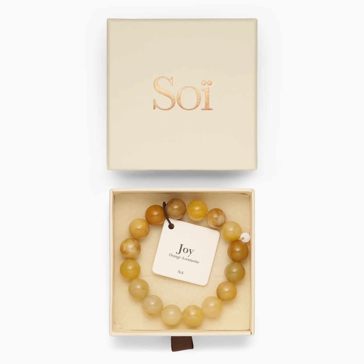Soï - Chunky Orange Aventurin Stretch Armbånd