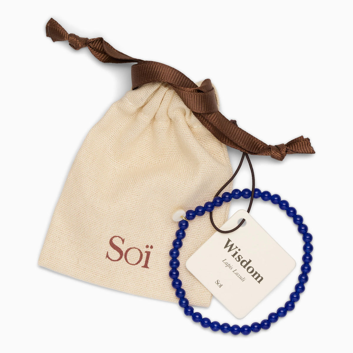Soï - Petite Lapis Lazuli Stretch Armbånd
