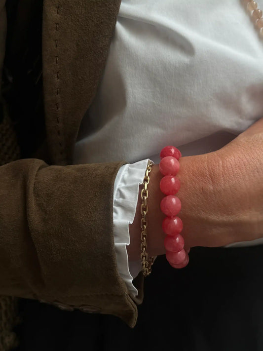 Soï - Chunky Redstone Quartz Stretch Armbånd