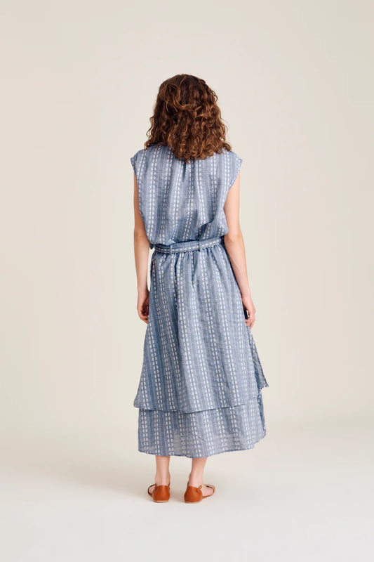 Nué Notes - Clayton Skirt, Chambray Stripe