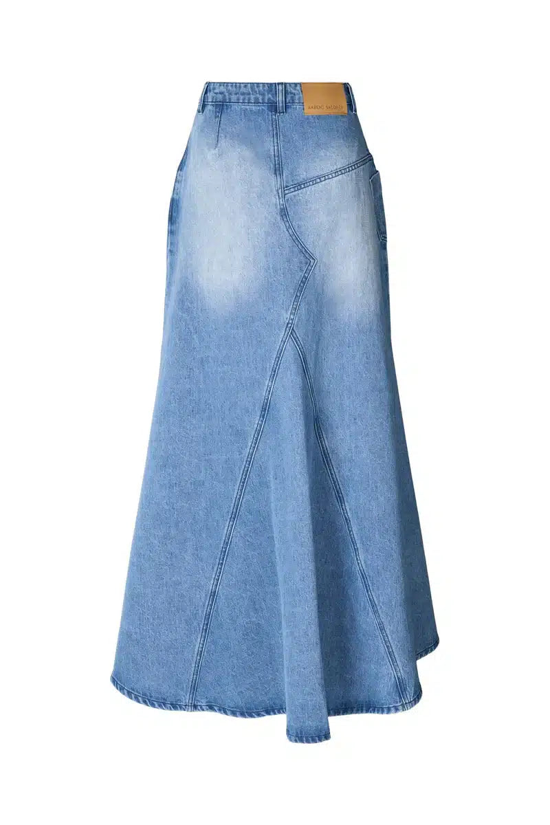 Rabens Saloner - Emmali Denim Long Skirt, Light Washed Denim