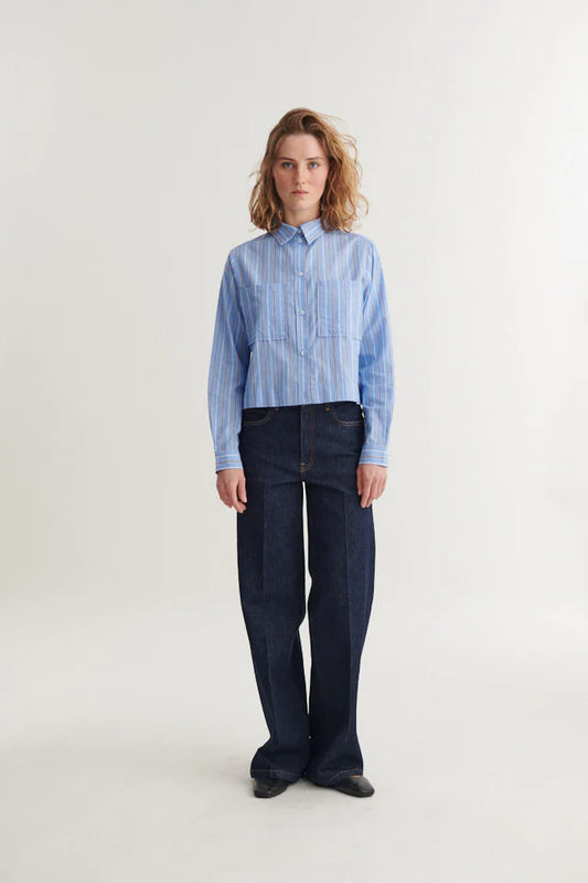 Basic Apparel - Siba Shirt, Frozen Fjord/Bright White/Sky Capitain