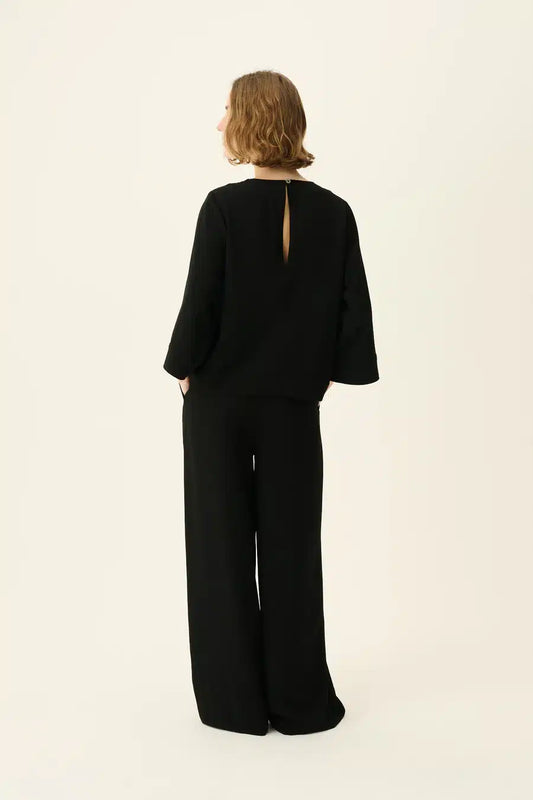 Rue De Tokyo - Simako Recycled Heavy Crepe Blouse, Black
