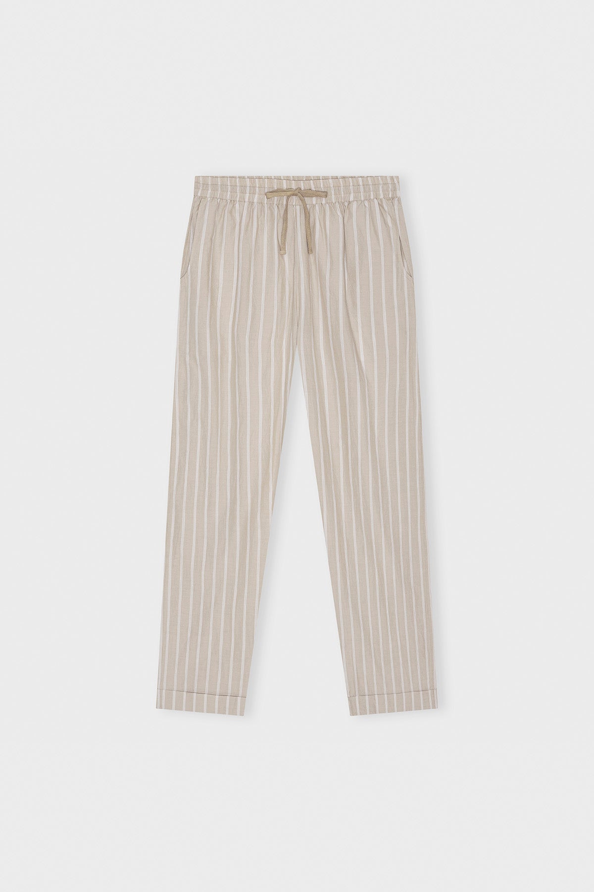 Care by me - Laura Pants Casual, Sand/Pure White Stripe