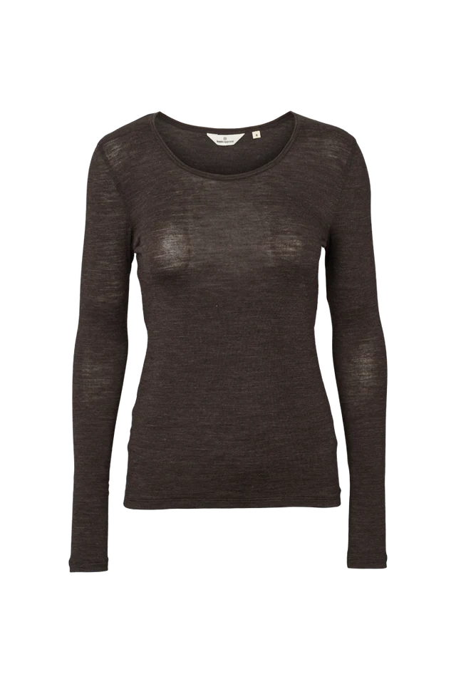 Basic Apparel - Rinja LS Tee, Chocolate Torte