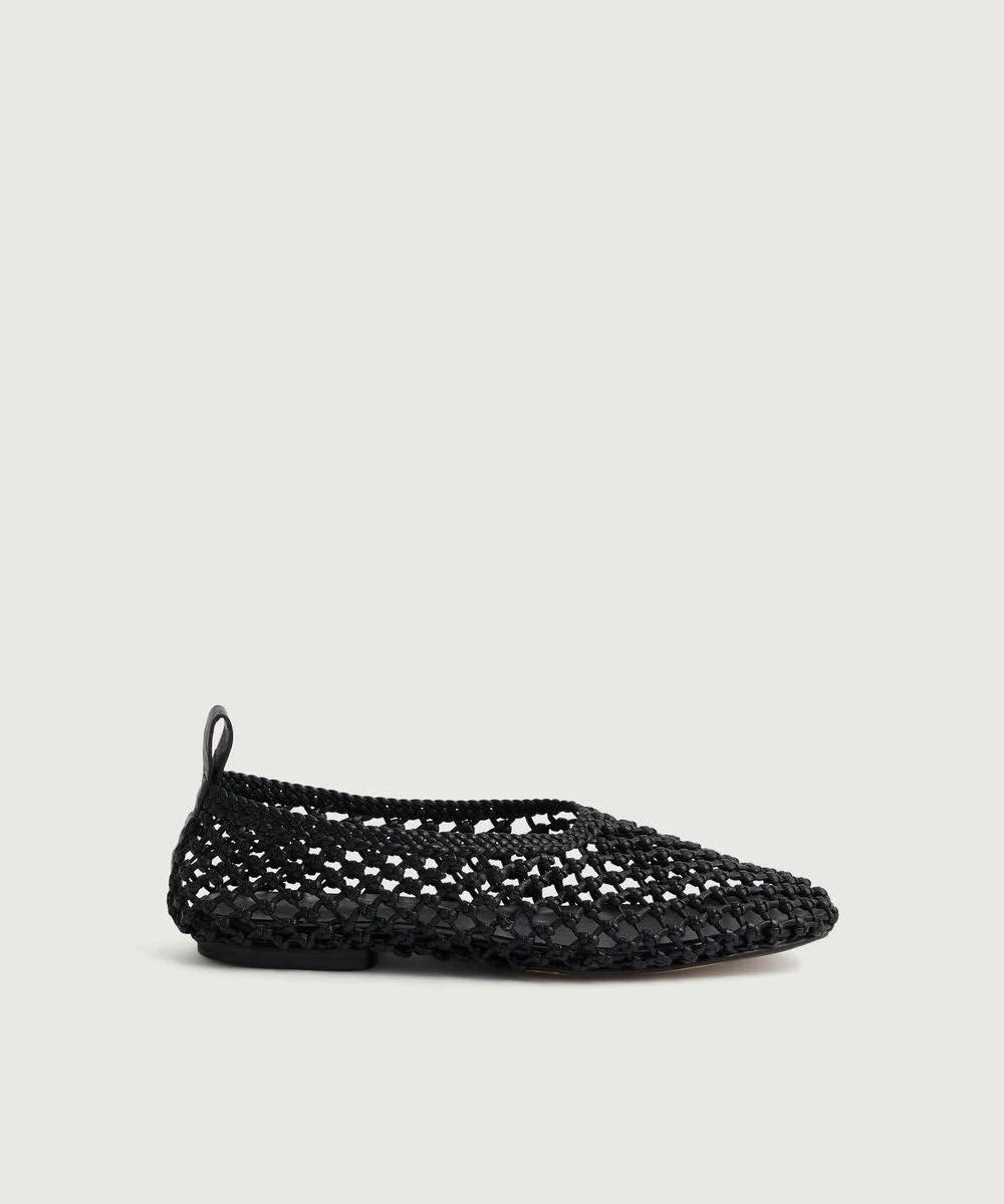 Soeur Paris - Tosca Braided Leather Ballet Flat, Black