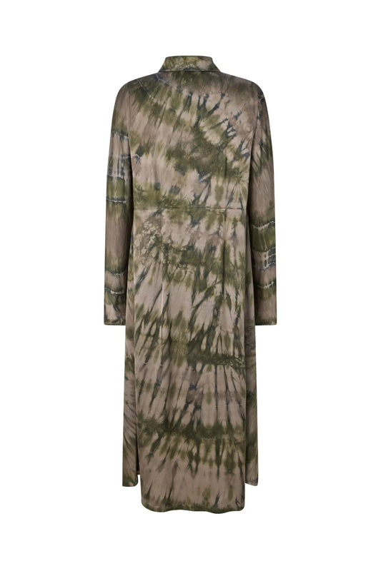 Rabens Saloner - Vija Lava Button Dress, Grey Green Combo