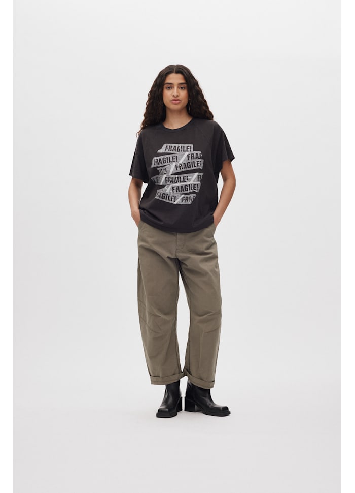 Rabens Saloner - Ary Fragile Boxy T-Shirt, Faded Black