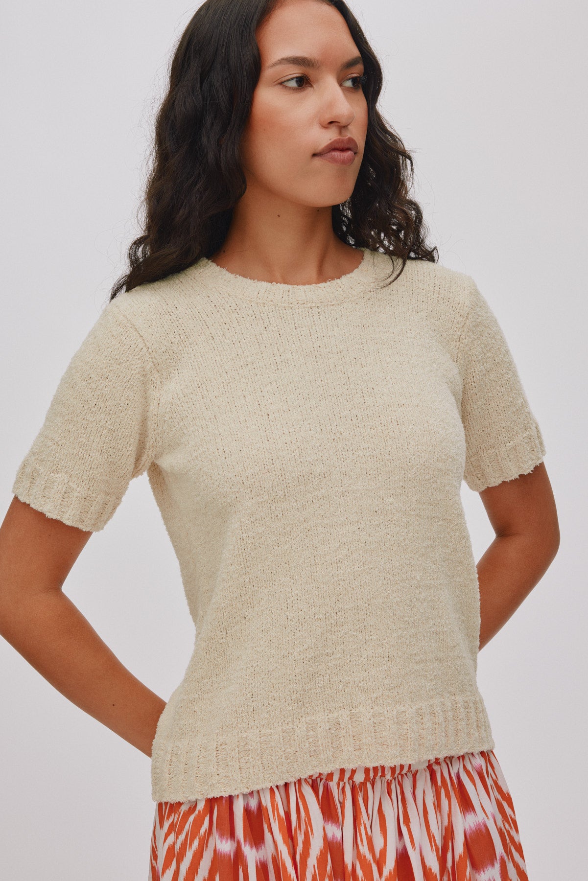 Rabens Saloner - Elka Towelling Knit T-Shirt, Sand