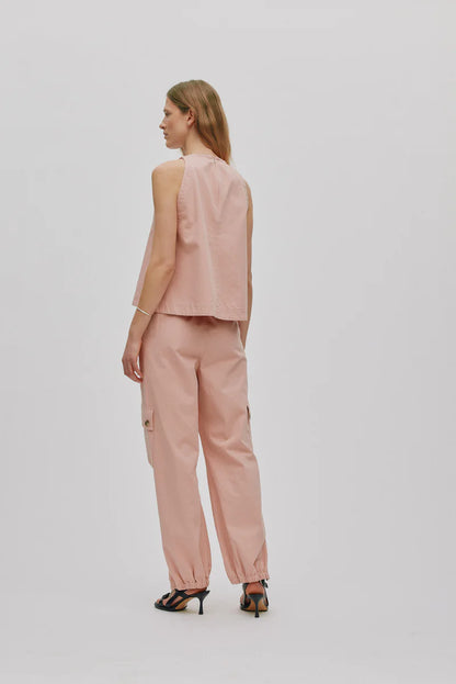 Rabens Saloner - Kaley Texture Canvas Halter Top, Soft Rose