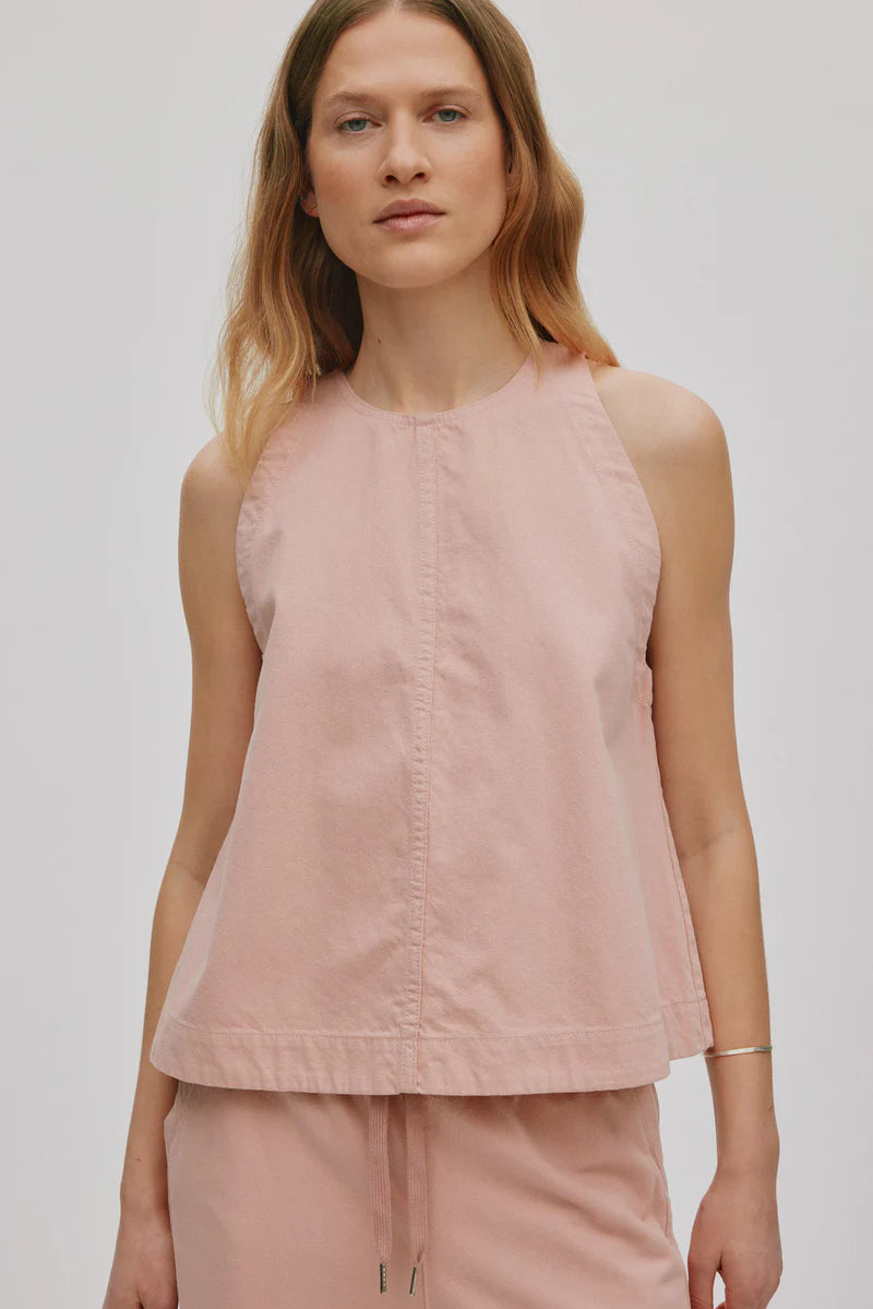 Rabens Saloner - Kaley Texture Canvas Halter Top, Soft Rose