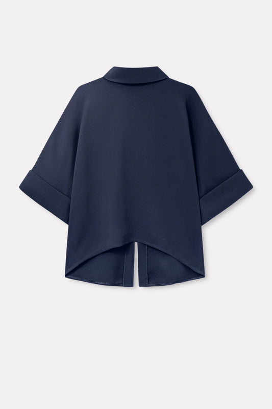 MKDT - Bailee Crepe Georgette Blouse, Navy