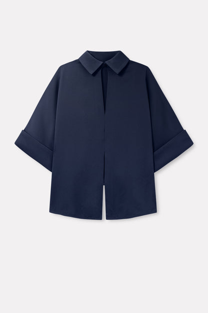 MKDT - Bailee Crepe Georgette Blouse, Navy