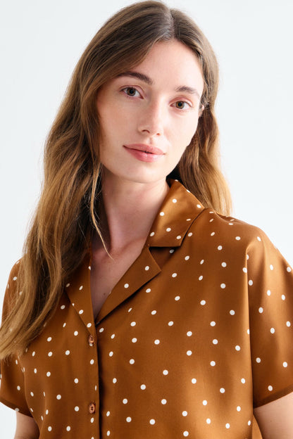 Lovechild 1979 - Birna Blouse, Dot Print Caramel