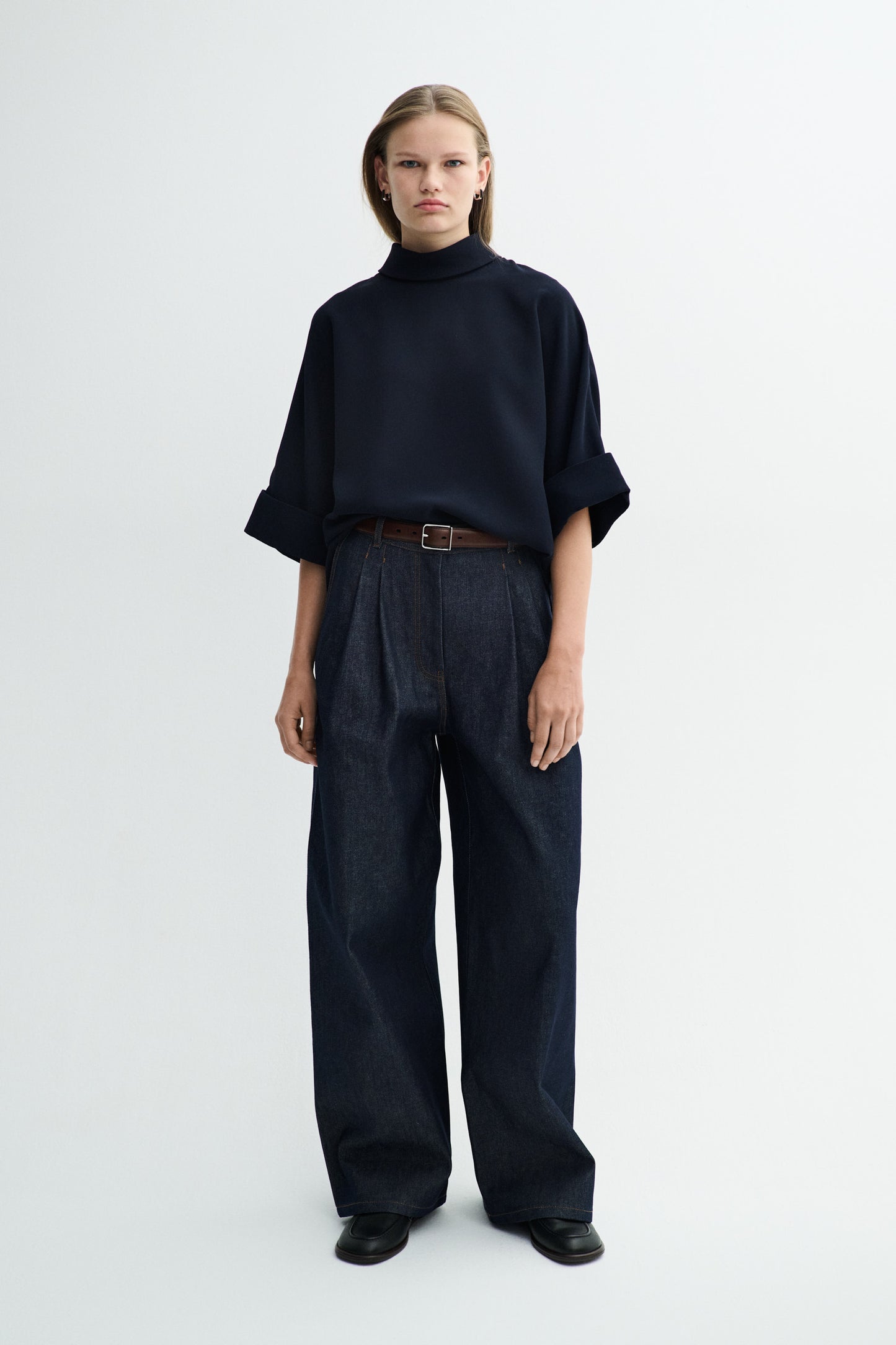 MKDT - Bailee Crepe Georgette Blouse, Navy