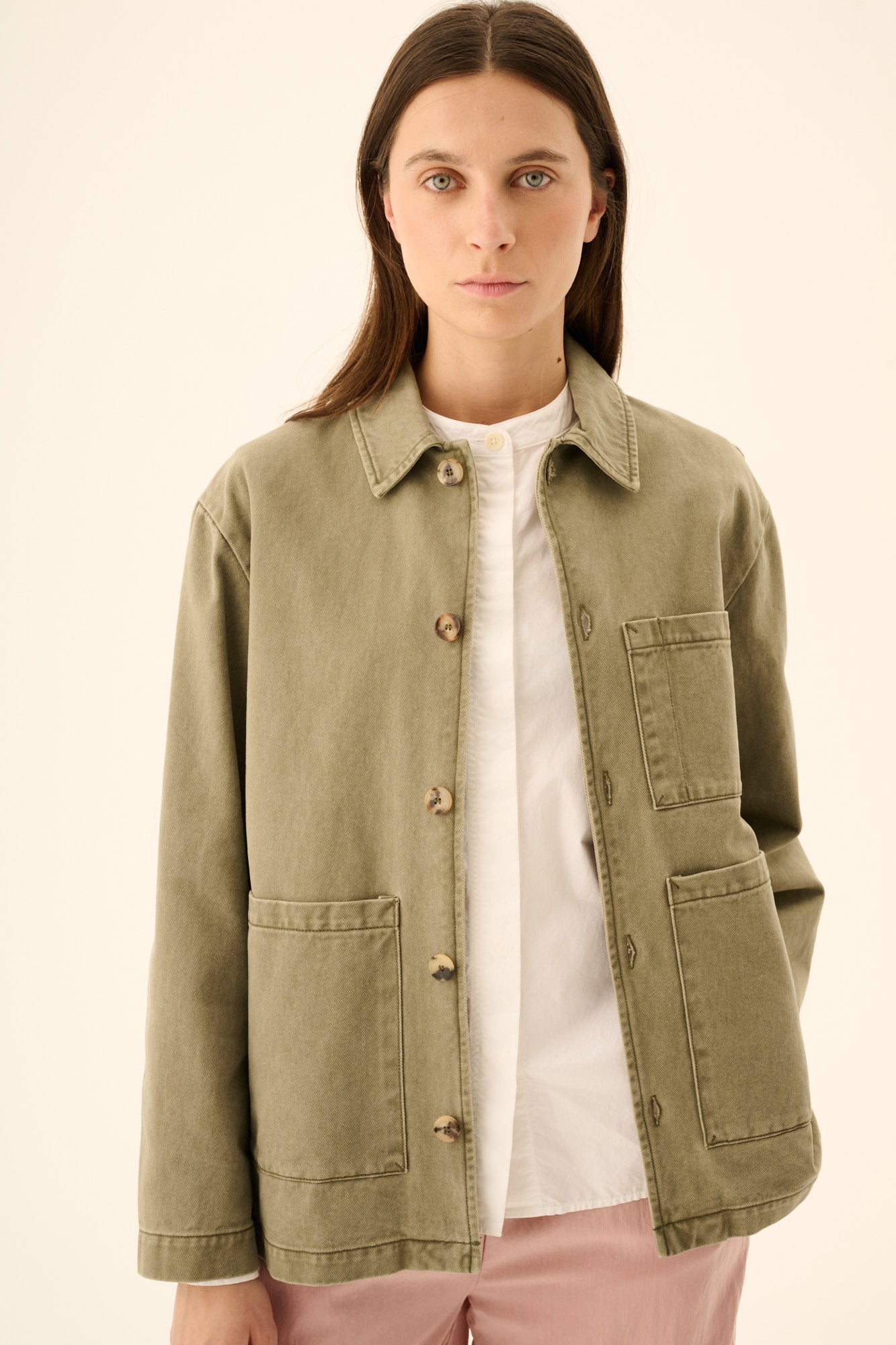 Rue De Tokyo - Cameron Faded Twill Jacket, Sage Green