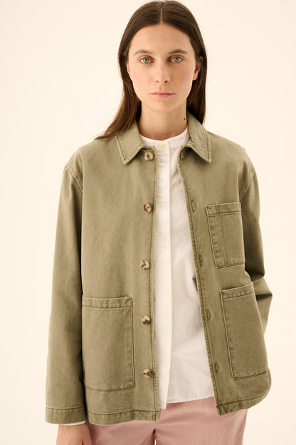 Rue De Tokyo - Cameron Faded Twill Jacket, Sage Green