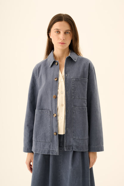 Rue De Tokyo - Cameron Faded Twill Jacket, Soft Blue