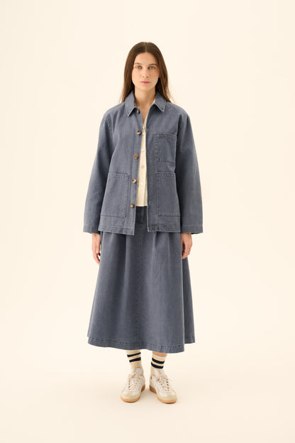 Rue De Tokyo - Cameron Faded Twill Jacket, Soft Blue