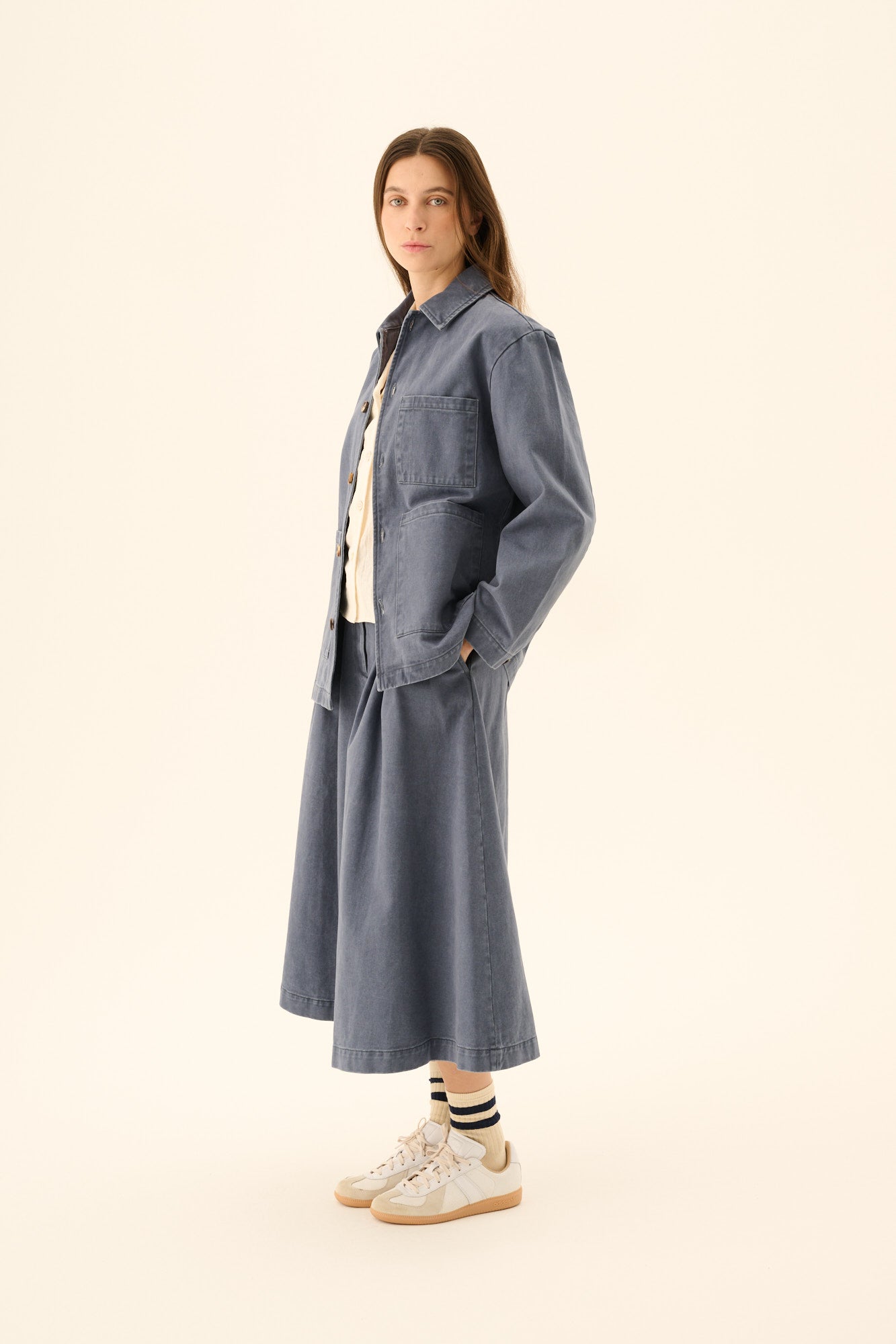 Rue De Tokyo - Cameron Faded Twill Jacket, Soft Blue