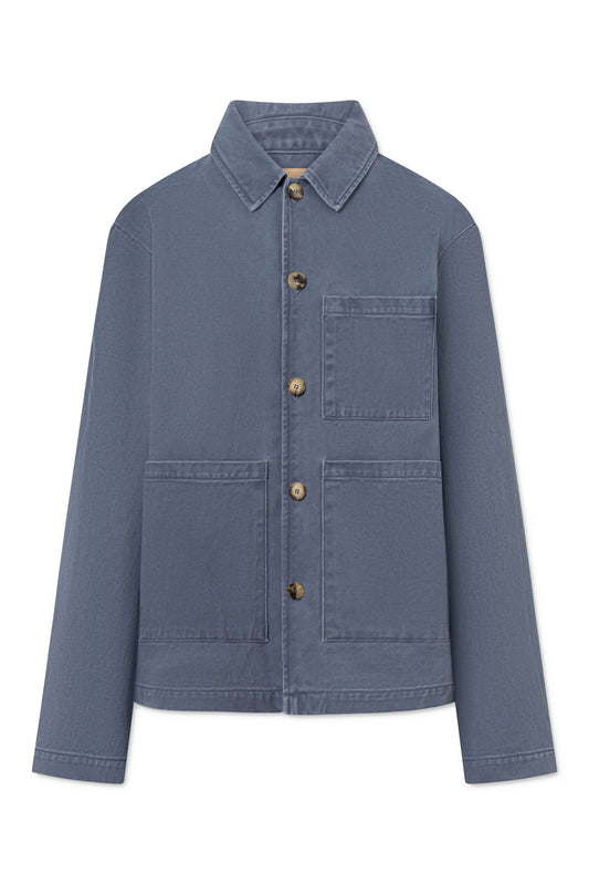 Rue De Tokyo - Cameron Faded Twill Jacket, Soft Blue
