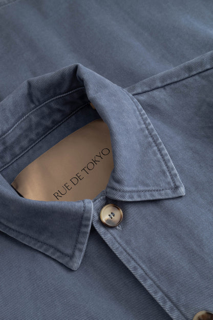 Rue De Tokyo - Cameron Faded Twill Jacket, Soft Blue
