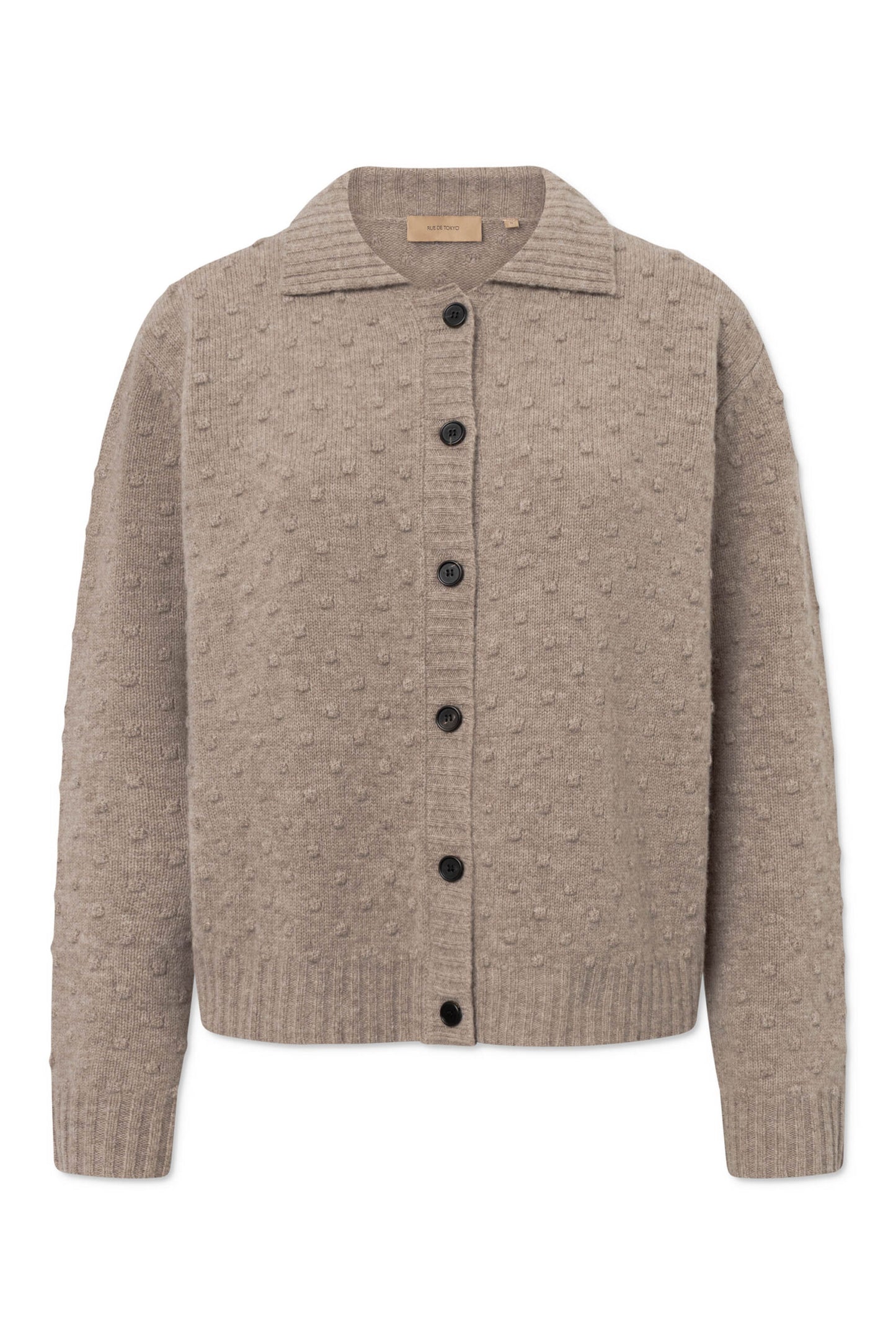 Rue De Tokyo - Kian Merino Cardigan, Taupe Melange