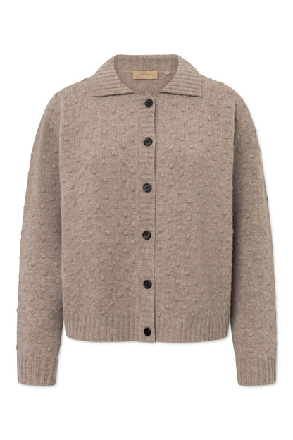 Rue De Tokyo - Kian Merino Cardigan, Taupe Melange