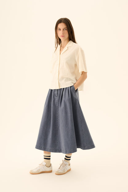 Rue De Tokyo - Saskia Light Jacquard Shirt, Eggshell