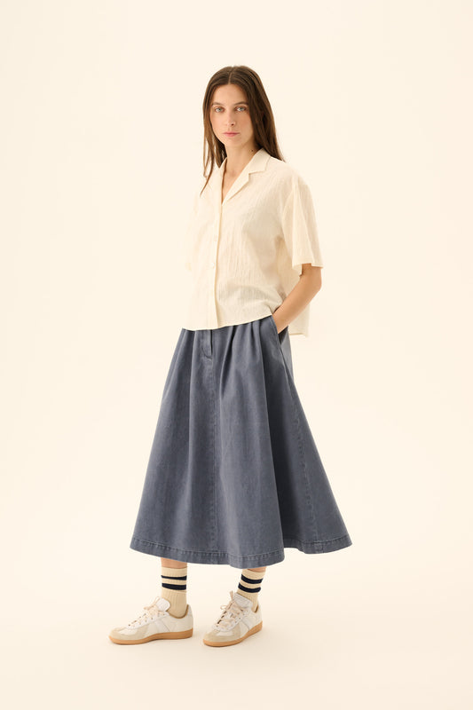 Rue De Tokyo - Saskia Light Jacquard Shirt, Eggshell
