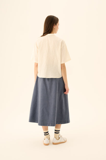 Rue De Tokyo - Saskia Light Jacquard Shirt, Eggshell
