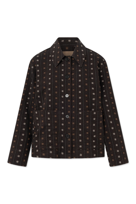 Rue De Tokyo - Cecily Flower Stripe Jacket, Brown