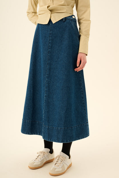 Rue De Tokyo - Pryma Denim Skirt, Maliblue