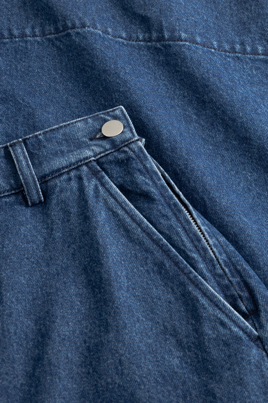 Rue De Tokyo - Pryma Denim Skirt, Maliblue