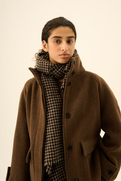 Rue de Tokyo - Aria Checked Scarf, Brown