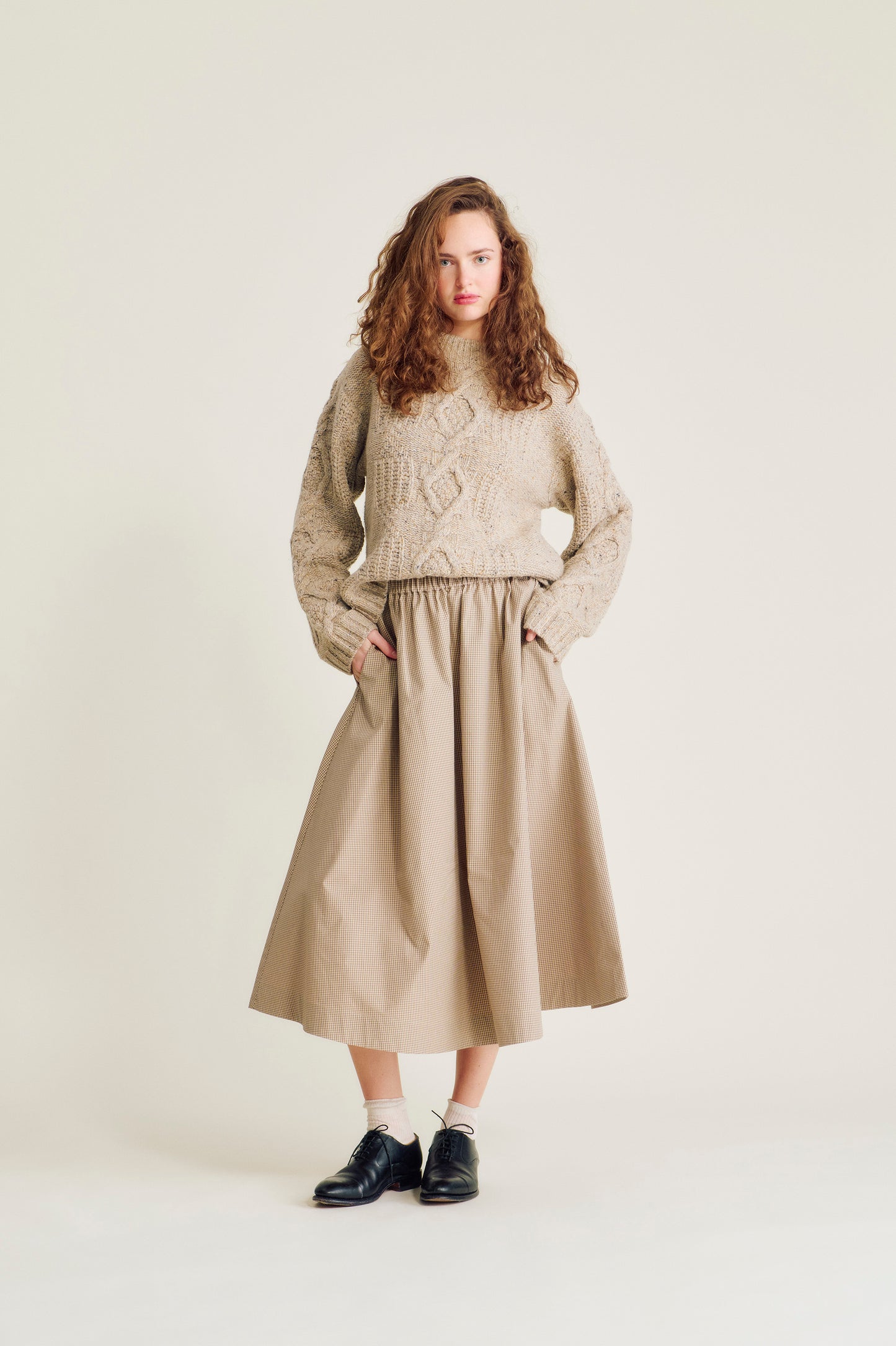 Nué Notes - Smith Skirt, Caramel Check