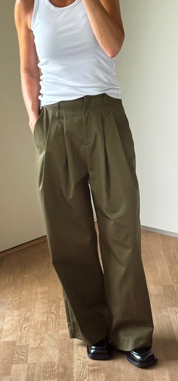 Yin Studio - Loulou Cotton Pants, Army