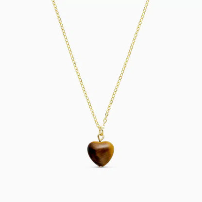 Soï - Alma Hjerte Guld Halskæde, Tiger Eye