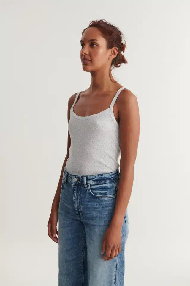 Basic Apparel - Arense Strap Top, Light Grey Mel.