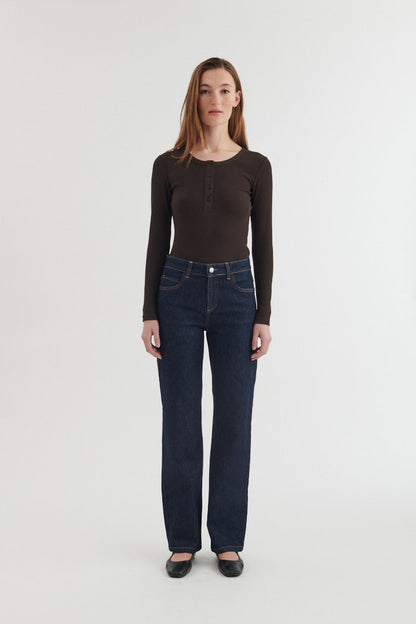 Basic Apparel - Ludmilla LS Granddad, Chocolate torte