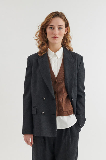 Basic Apparel - Radi Blazer, Blackened Pearl/Black