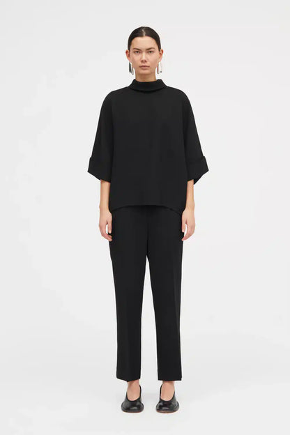 MKDT - Bailee Crepe Georgette Blouse, Black
